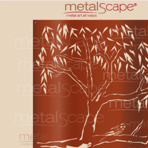 Metalscape - Metal Garden Art - Gardenscape -Decorative Screen Image: Gum tree and Honeyeater