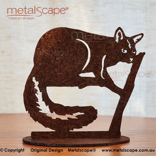 Metalscape - Gardenscape - Metal Garden Art-Brushtail Possum in Tree - Ornament on Stand