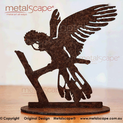 Metalscape - Metal Garden Art - Gardenscape -Black Cockatoo Landing - Ornament on Stand