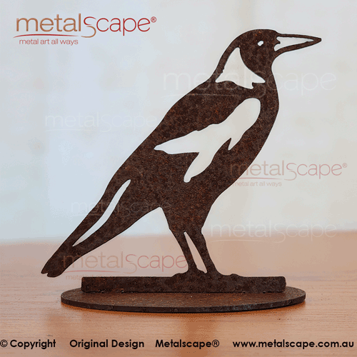 Metalscape - Metal Garden Art - Gardenscape -Magpie Profile - Ornament on Stand