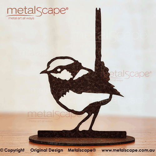 Metalscape - Gardenscape - Metal Garden Art-Wren 3  - Ornament on Stand