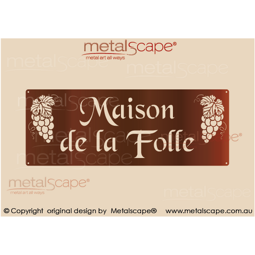 Metalscape - Farm Property Signs-Medium Property Sign - Classic Cut with Grapes