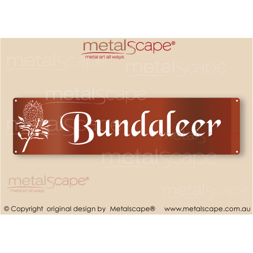 Metalscape - Farm Property Signs-Medium Property Sign - Banksia Native Flower Classic Cut
