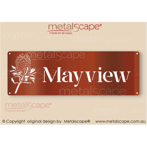 Metalscape - Farm Property Signs-Small Property House Sign - Banksia Native Flower Classic Cut 