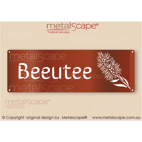 Metalscape - Farm Property Signs-Small House Property Sign -  Bottlebrush Callistemon Native Flower Classic Cut