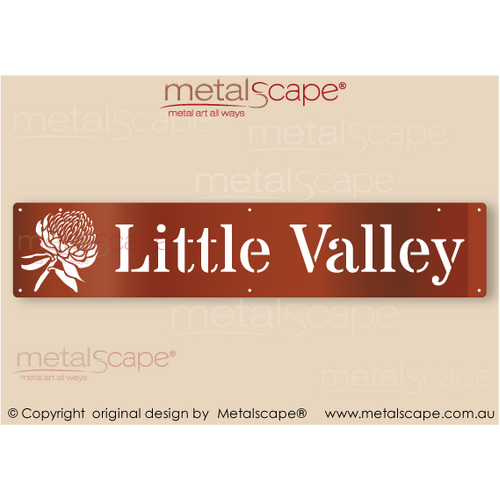 Metalscape - Farm Property Signs-Large Property Sign -  Waratah Native Flower Classic Cut