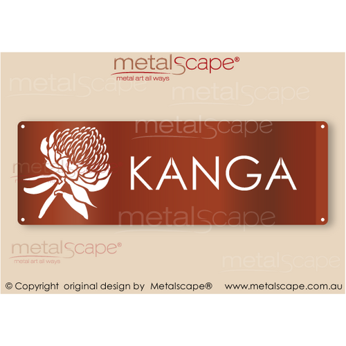 Metalscape - Farm Property Signs-Small House Sign -  Waratah Native Flower Classic Cut