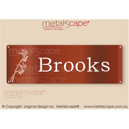 Metalscape - Farm Property Signs-Small House Property Sign -  Kangaroo Paw Native Flowers Classic Cut