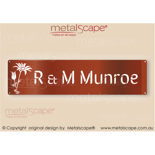 Metalscape - Farm Property Signs-Medium Property Sign -  Flannel Flowers Native Flowers Classic Cut