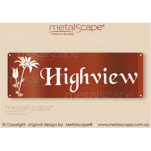 Metalscape - Farm Property Signs-Small House Property Sign -  Flannel Flowers Native Flowers Classic Cut