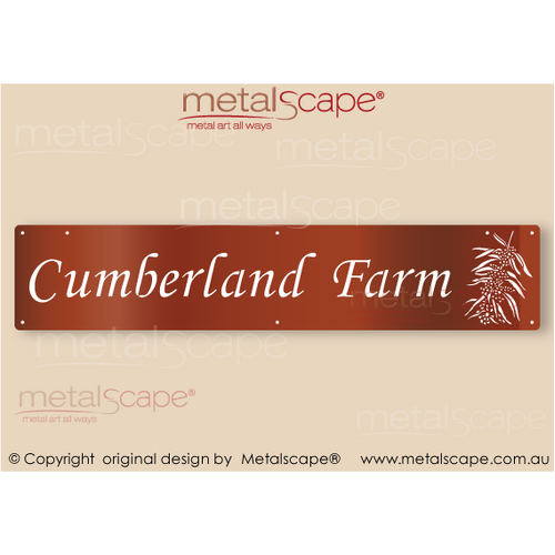Metalscape - Farm Property Signs-Large Property Sign -  Wattle Native Flowers Classic Cut