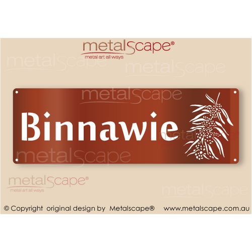 Metalscape - Farm Property Signs-Small House Property Sign -  Wattle Native Flowers Classic Cut