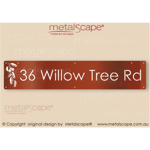 Metalscape - Farm Property Signs-Large Property Sign -  Gum Leaves and Gum Nuts Native Flowers Classic Cut
