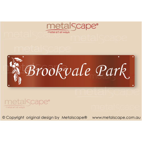 Metalscape - Farm Property Signs-Medium Property Sign -  Gum Leaves and Gum Nuts Native Flowers Classic Cut