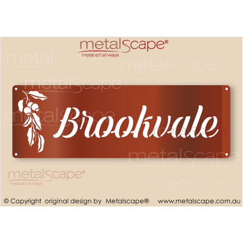 Metalscape - Farm Property Signs-Small Property Sign -  Gum Leaves and Gum Nuts Native Flowers Classic Cut