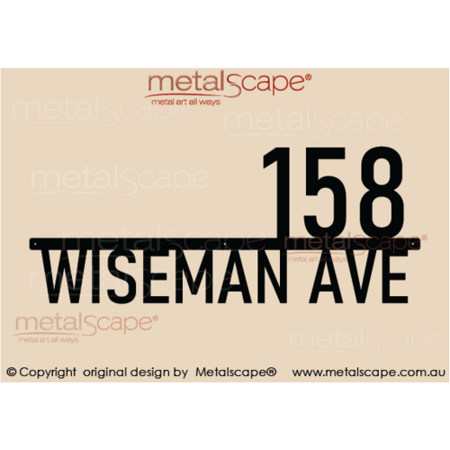 Metalscape - Farm Property Signs-Address Sign: - Solid Writing on Line (no frame)