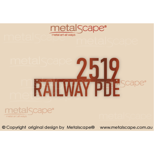 Metalscape - Farm Property Signs-Address Sign: - Solid Writing on Line (no frame)