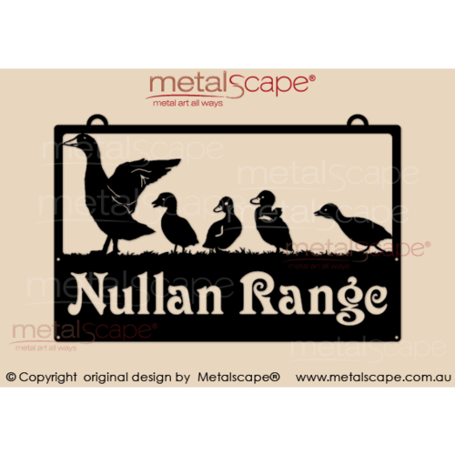 Metalscape - Farm Property Signs-Medium Property Sign - Duck & 4 Ducklings
