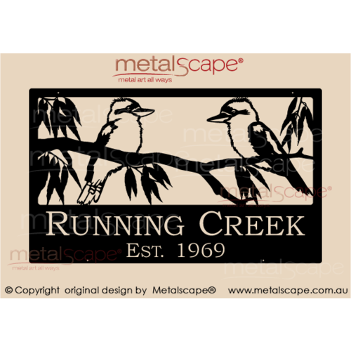 Metalscape - Farm Property Signs-Large Property Sign - 2 Kookaburra on Branch