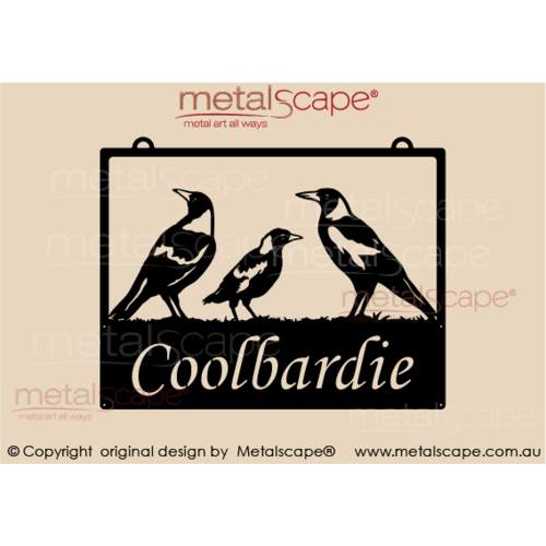 Metalscape - Farm Property Signs-Medium Property Sign - 3 Magpies