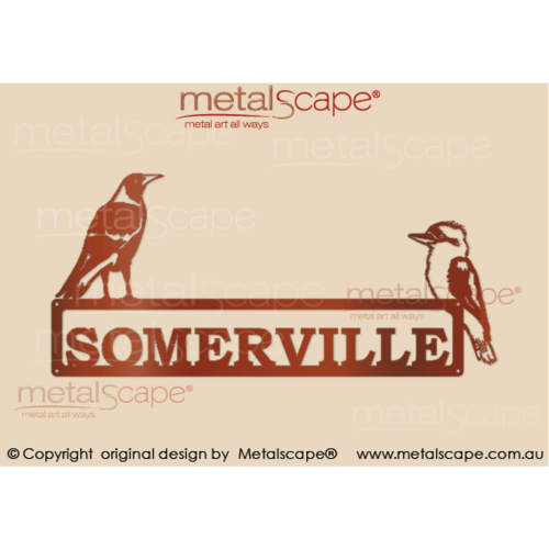 Metalscape - Farm Property Signs-Magpie & Kookaburra Medium Property Sign