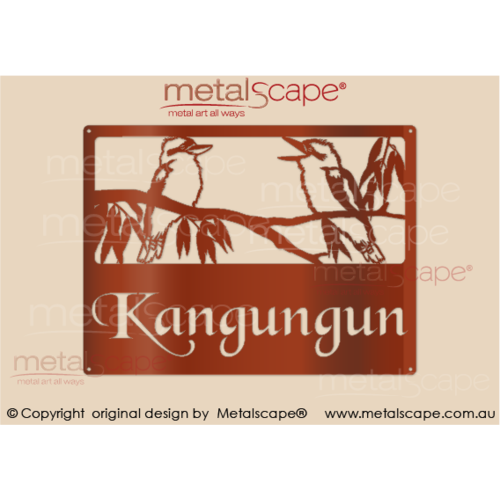 Metalscape - Farm Property Signs-Small Property Sign - 2 Kookaburra on branch 