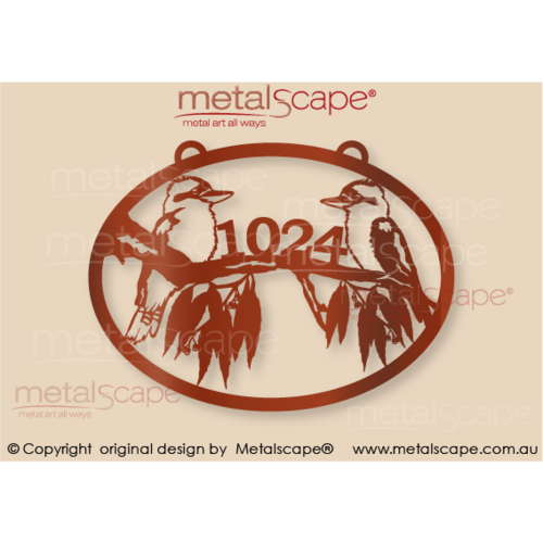 Metalscape - Farm Property Signs-Property Sign -  2 Kookaburras on branch