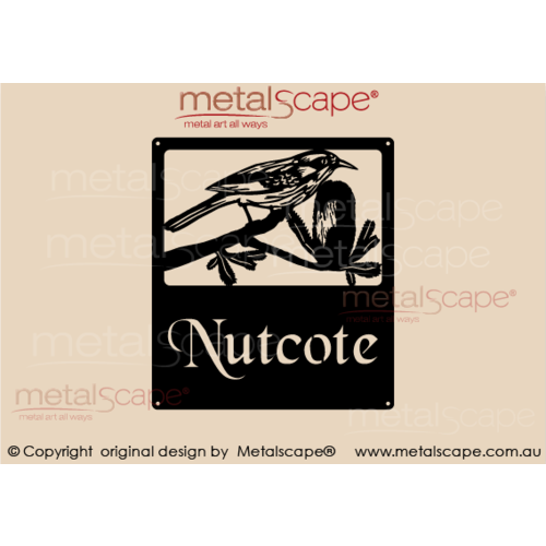 Metalscape - Farm Property Signs-Property Sign - Honeyeater on branch