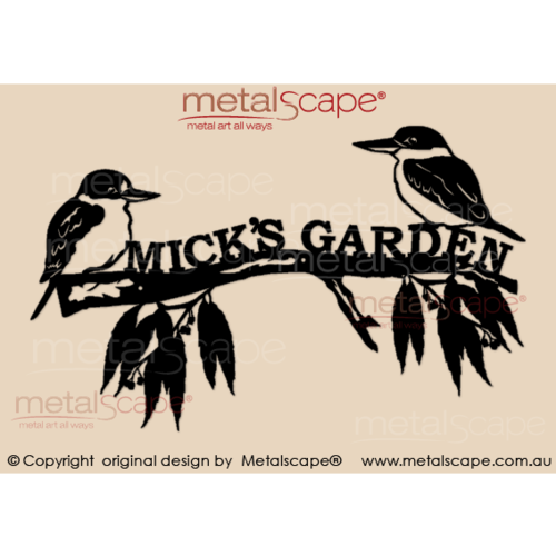 Metalscape - Farm Property Signs-Medium Property Sign - Kingfishers on Branch