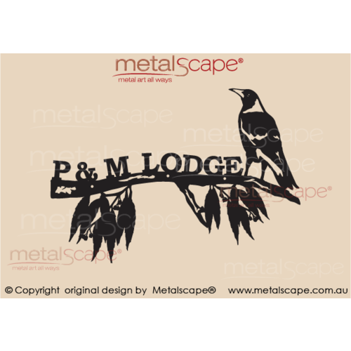 Metalscape - Farm Property Signs-Small Property Sign - Magpie on Branch