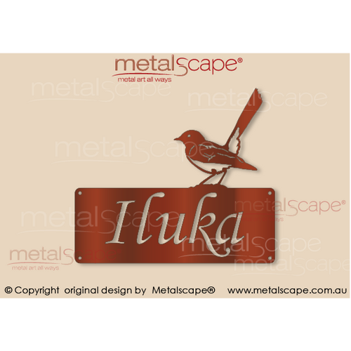 Metalscape - Farm Property Signs-Extra Small House Sign - Classic Cut with Wagtail