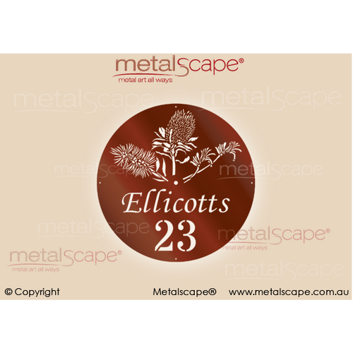 Metalscape - Farm Property Signs-Property Sign  - Native Flowers (Bottlebrush, Banksia, Kangaroo Paw)
