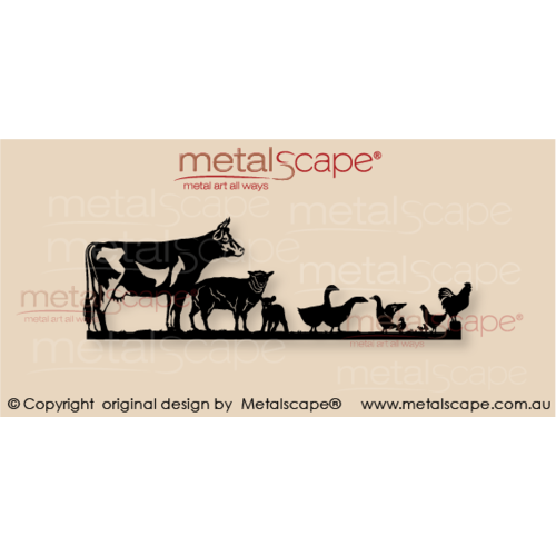 Countryscape - Metalscape - Metal Art - Farm-Rural Decorative Plaque - Jersey Cow & Farm Animals