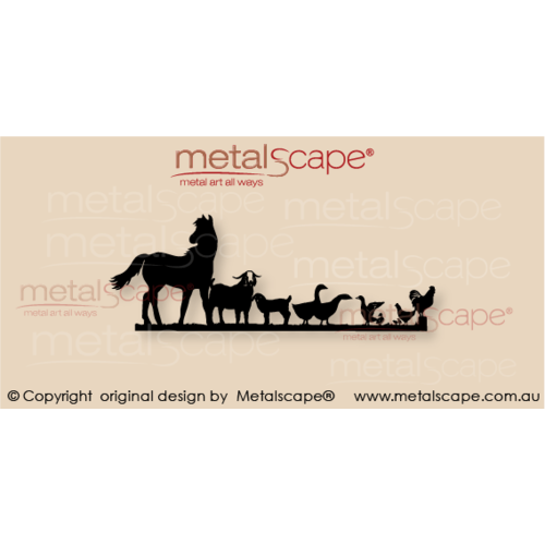 Countryscape - Metalscape - Metal Art - Farm-Rural Decorative Plaque - Horse, Goat & Farm Animals