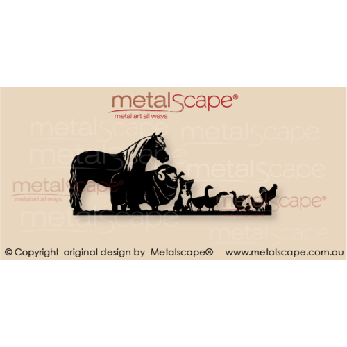 Countryscape - Metalscape - Metal Art - Farm-Rural Decorative Plaque - Pony, Merino & Farm Animals