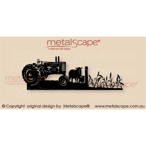 Countryscape - Metalscape - Metal Art - Farm-Rural Decorative Plaque  - John Deere Tractor, Sheep, Wheat