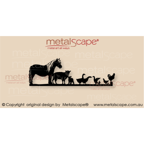 Countryscape - Metalscape - Metal Art - Farm-Rural Decorative Plaque - Pony, Sheep, Geese, Duck, Chickens