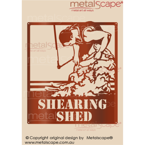 Countryscape - Metalscape - Metal Art - Farm-Plaque - Shearer Shearing Sheep