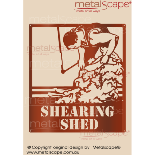 Countryscape - Metalscape - Metal Art - Farm-Plaque - Shearer Shearing Sheep