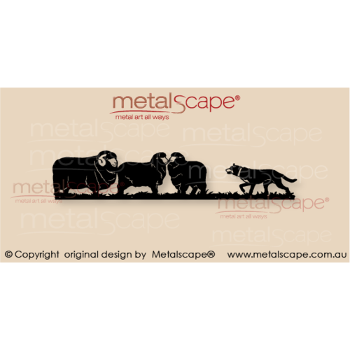 Countryscape - Metalscape - Metal Art - Farm-Animal Plaque - Merinos and Kelpie