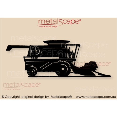 Countryscape - Metalscape - Metal Art - Farm-Case Header - Combine Harvester Plaque