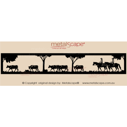 Countryscape - Metalscape - Metal Art - Farm-Panoramic Cattle Drive Scene