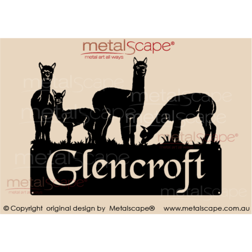 Metalscape - Farm Property Signs-Medium Property Sign - 4 Alpacas