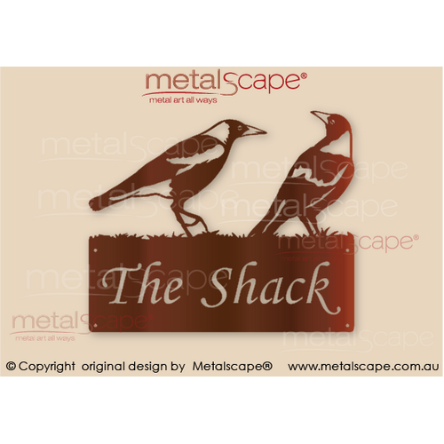 Metalscape - Farm Property Signs-Small Property Sign Plaque - 2 Magpies