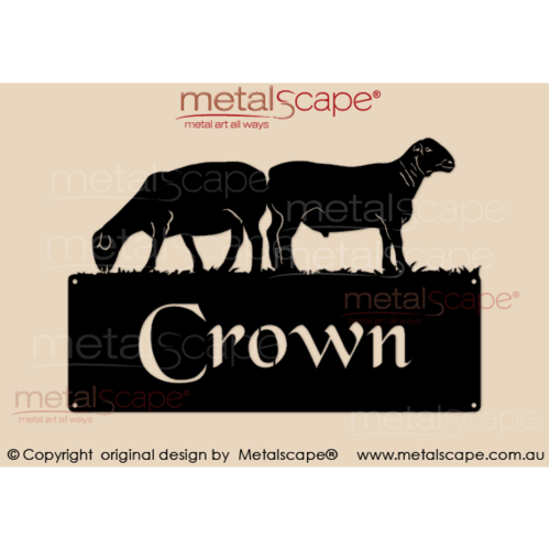 Metalscape - Farm Property Signs-Small Property Sign Plaque - 2 Dorper Sheep