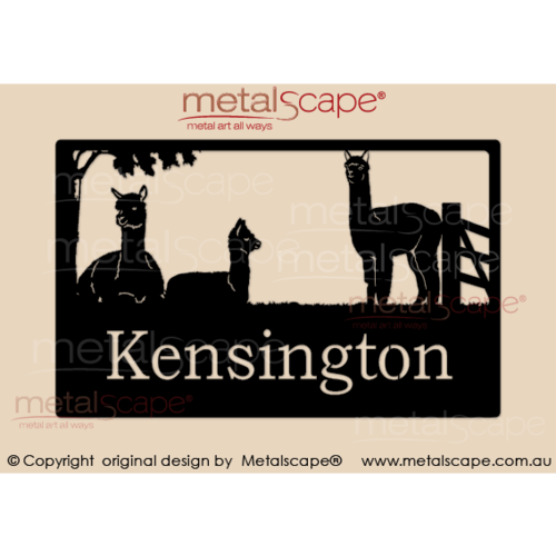 Metalscape - Farm Property Signs-Medium Property Sign - 3 Alpacas