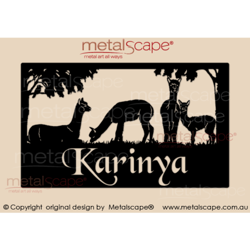 Metalscape - Farm Property Signs-Large Property sign - 4 x Alpacas