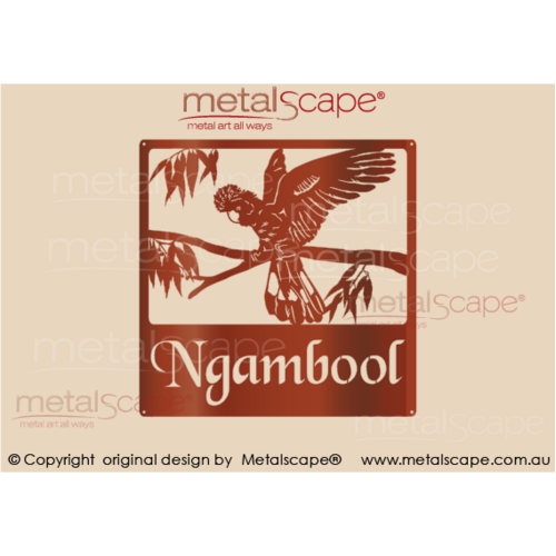 Metalscape - Farm Property Signs-Square Property sign - Black Cockatoo Landing Wings Out 