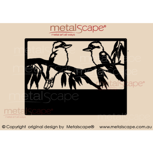 Metalscape - Farm Property Signs-Medium Property sign - 2 x Kookaburras on branch