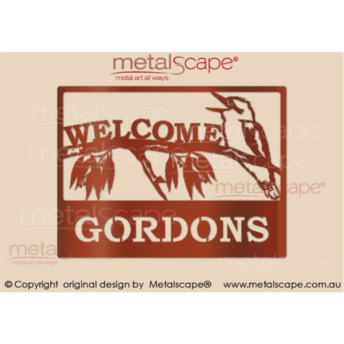 Metalscape - Farm Property Signs-Medium Property sign - Kookaburra on Branch Welcome